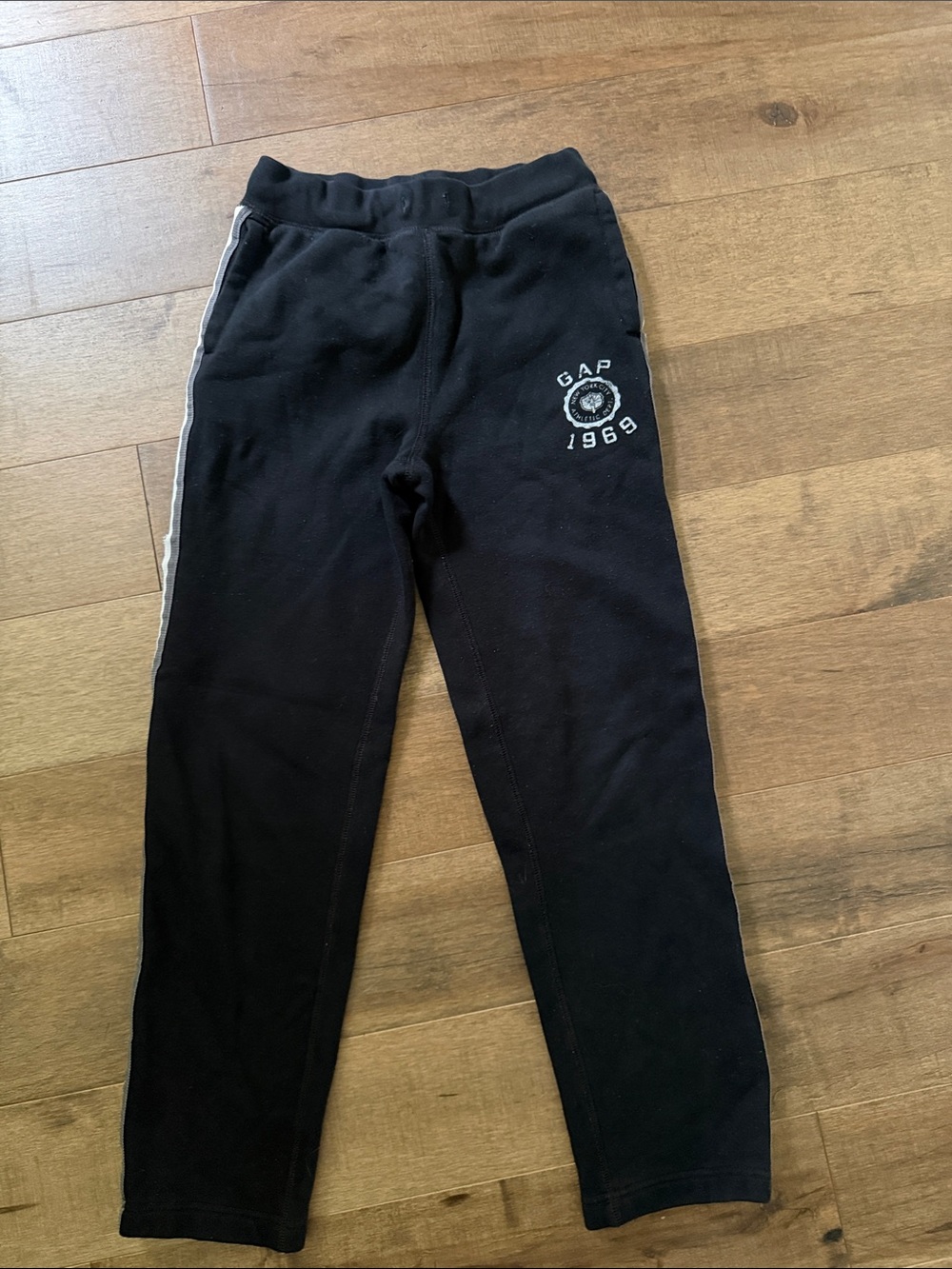 GAP Black Joggers with White Side Stripe and 1969 Crest 💋